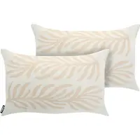 Beliani ALISMA - Set van 2 tuinkussens - Lichtbeige - 30 x 50 cm - Polyester