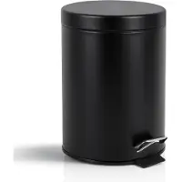 HUSH. Living HUSH Living - Prullenbak 5L metaal- met softclose deksel - pedaalemmer - uitneembare binnenemmer - compact en ruim - badkamer & toilet - Midnight Black