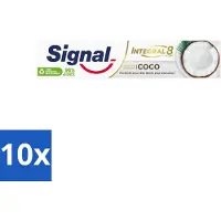 Signal 10 x - Integral & Actions - Tandpasta - Natuurlijke Elementen - Kokos - Voor Witte Tanden - 75 ml - Tandpasta - Natuurlijke Tandpasta - Kokos Tandpasta - Witte Tanden - Tandbescherming
