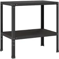 vidaXL Planttafel 60 x 50 x 80 cm Gepoedercoat staal Zwart