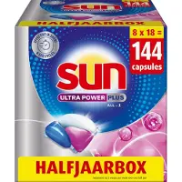 SUN - Vaatwastabletten - Ultra Power Plus - All-in 1 - 144 Capsules - Voordeelverpakking