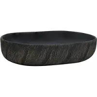 vidaXL Opzetwasbak ovaal 59x40x14 cm keramiek zwart