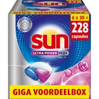 SUN - Vaatwastabletten - Ultra Power Plus - All-in 1 - 228 Capsules - Voordeelverpakking