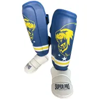 Super Pro Combat Gear Scheenbeschermer Nations Curacao PU blauw - geel - wit S