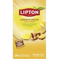 Lipton Herbal Tea Lemon & Ginger - 80 Piramide Theezakjes - Kruidenthee Citroen & Gember - 4 x 20 Zakjes - Voordeelverpakking