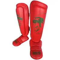 Super Pro Combat Gear Scheenbeschermer Nations Maroc PU rood - groen L