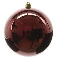 Kaemingk 4 stuks Kerstbal plastic glans ossenbloed 140 mm