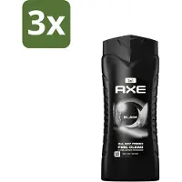 Axe 3 x 3-in-1 Douchegel XL Black 400 ml - Douchegel - Lichaam - Gezicht - Haar - Frisheid
