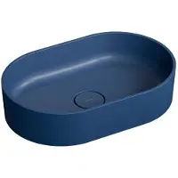 Omnires Ovo M+ - Opzetwastafel, 55x36 cm, zonder overloop, blauw OVOUNMB