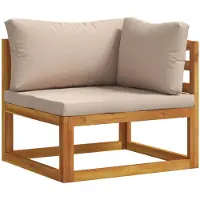 vidaXL Sectioneel hoekbank met kussens Massief Acacia Hout Naturel