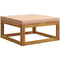 vidaXL Modulaire voetenbank met kussens Massief Acacia Hout Naturel