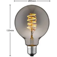 LUCANDE - Lichtbron LED 4W Smoke G95 Dimbaar E27