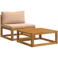 vidaXL Modulaire zetelset met kussens 2 st Massief Acacia Hout Naturel