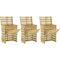 vidaXL Latten tuincomposter 3 pcs Groen 110 x 58 x 113 cm