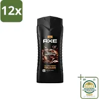 Axe 3-in-1 Douchegel XL Dark Temptation 400 ml - Voordeelverpakking - 12 stuks - Donkere chocolade - Geur