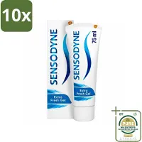 Sensodyne 10 x - Tandpasta - Extra Fresh Gel - Voor Gevoelige Tanden - 75 ml - Grootverpakking - Gevoelige Tanden - Tandpasta - Gevoeligheid - Tandpasta Voor Gevoelige Tanden - Frisse Mond