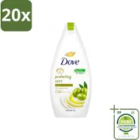 Dove 20 x Protecting Care - Douchegel - Olijfolie - Sulfaatvrij - 450 ml - Grootverpakking - Douchegel - Olijfolie Douchegel - Hydraterende Douchegel - Sulfaatvrije Douchegel - Zachte Douchegel