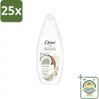 Dove 25 x Nourishing Secrets - Douchegel - Kokosolie & Amandel melk - Sulfaatvrij - 250 ml - Grootverpakking - Douchegel - Kokosolie - Amandelmelk - Natuurlijke Verzorging - Sulfaatvrije Douchegel