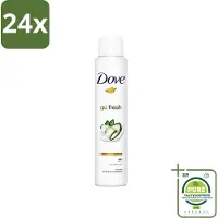 Dove Go Fresh - Deospray - Groene Thee & Komkommer - 200 ml - Voordeelverpakking - 24 stuks - Go Fresh - Deodorant