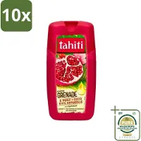 Tahiti 10 x - Douchegel - Granaatappel & Kokosolie - Hydraterend - 250 ml - Grootverpakking - Douchegel - Hydraterende Douchegel - Kokosolie - Granaatappel - Natuurlijke Douchegel