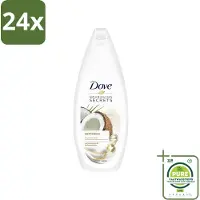 Dove Nourishing Secrets - Douchegel - Kokosolie & Amandel melk - Sulfaatvrij - 250 ml - Voordeelverpakking - 24 stuks - Douchegel - Kokosolie
