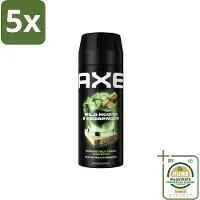 Axe 5 x - Deodorant Bodyspray - 48hrs Fresh - Green Mojito & Cedarwood - 150 ml - Grootverpakking - 48 Uur Frisheid - Deodorant Spray - Geur Bestrijding - Frisse Geur - Cederhout