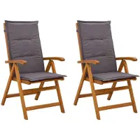 vidaXL Ligstoelen voor Tuin 2 st Naturel Massief Acacia Hout