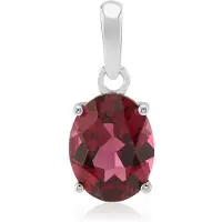 Cavill - Gouden Hanger 9K Witgoud - 1,60 ct Malawi Granaat Ovaal - Elegante Luxe Dameshanger Prong Zetting - Rood - Ovale Granaat Sieraden