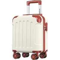 TRVLMORE Handbagagekoffer - 40x30x20 cm - Underseater - 24L - Cijferslot - 4 Wielen - Wit/Beige
