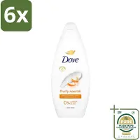 Dove Fruity Nourish - Douchegel - Sulfaatvrij - 250 ml - Voordeelverpakking - 6 stuks - Fruity Nourish - Hydraterend