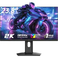 KTC -H24T7-gaming monitor-23,8 inch plat Fast IPS-QHD 2560×1440-overklokt 185Hz-1ms MPRT-HDR400-FreeSync & G-Sync compatibel-VESA 100×100 hoogteverstelbaar