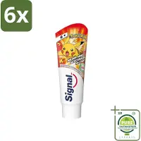 Signal - Pokémon - Tandpasta - Milde Munt Smaak - Anti-Tandsteen - Kinder 6+ Jaar - 75 ml - Voordeelverpakking - 6 stuks - Tandpasta voor kinderen - Pokémon tandpasta