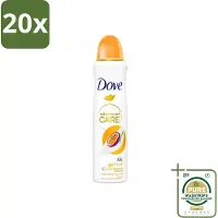 Dove 20 x - Deospray - Passievrucht & Citroengras - 150 ml - Grootverpakking - Passievrucht En Citroengras - Anti-transpirant - Deospray - Okselbescherming - Geur