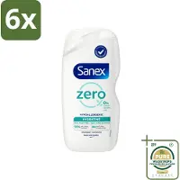 Sanex Zero % - Douchegel - Hydrateert - Alle Huidtypes - 400 ml - Voordeelverpakking - 6 stuks - Douchegel zonder sulfaten - Douchegel zonder kleurstoffen