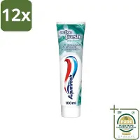 Aquafresh - Tandpasta - Verfrissende Reiniging - Menthol - 100 ml - Voordeelverpakking - 12 stuks - Verfrissende reiniging - Mondverfrissing