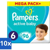 Pampers - Active Baby - Luiers - Maat 6 (13-18 kg) - Extra Groot - 96 Luiers - Bulkverpakking - 10 stuks