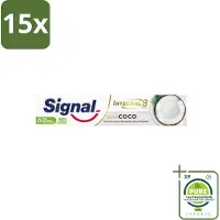 Signal 15 x - Integral & Actions - Tandpasta - Natuurlijke Elementen - Kokos - Voor Witte Tanden - 75 ml - Grootverpakking - Tandpasta - - Natuurlijke Tandpasta - Kokos Tandpasta - Witte Tanden