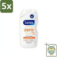 Sanex 5 x Zero% - Douchegel - Verzorgend - Natuurlijke Ingrediënten - Droge Huid - 400 ml - Grootverpakking - Douchegel - Droge Huid - Natuurlijke Reiniging - Hydraat - Huid Verzorging
