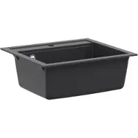 vidaXL Enkele spoelbak keuken Graniet 60 x 51 x 30,5 cm Grafiet