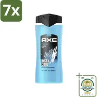 Axe 7 x XL - 3-in-1 Douchegel - Ice Chill - Icy Menthol - Insta Cool - 400 ml - Grootverpakking - Douchegel - Frisheid - Bevroren Munt - Citroen - 3-in-1