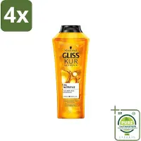 Gliss kur Gliss-Kur - Shampoo - Oil Nutritive - Voedende Shampoo - Voor Stroef & Gespannen Haar - 400 ml - Voordeelverpakking - 4 stuks - Shampoo voor stroef haar - Voedend shampoo