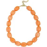 Yehwang Squoval - Kralen Ketting - Stainless Steel - - Oranje