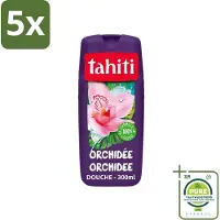Tahiti 5 x - Douchegel - Orchidee - 100% Vegan - 300 ml - Grootverpakking - Douchegel - Orchidee Geur - Hydraterende Douchegel - Verzorgende Douchegel - Douchegel
