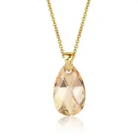 Montebello Ketting Jan DG510 - Swarovski Druppel - 925 Zilver Verguld - 16mm - 50cm