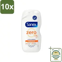 Sanex 10 x Zero% - Douchegel - Verzorgend - Natuurlijke Ingrediënten - Droge Huid - 400 ml - Grootverpakking - Douchegel - Droge Huid - Natuurlijke Reiniging - Hydraat - Huid Verzorging