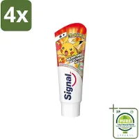 Signal - Pokémon - Tandpasta - Milde Munt Smaak - Anti-Tandsteen - Kinder 6+ Jaar - 75 ml - Voordeelverpakking - 4 stuks - Tandpasta voor kinderen - Pokémon tandpasta