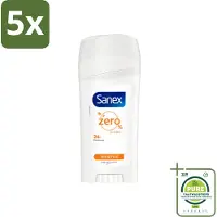 Sanex 5 x Deodorant Stick Dermo Sensitive 65 ml - Grootverpakking - Deodorant Stick - Gevoelige Huid - Alcoholvrij - 24 Uur Bescherming - Huidbescherming