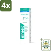 Elmex Tandpasta Sensitive Gentle White 75 ml - Voordeelverpakking - 4 stuks - Tanden witte - Tandvleesbescherming