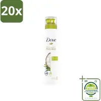 Dove 20 x Shower Foam Coconut Oil 200 ml - Grootverpakking - Douche Mousse - Kokosolie Douche - Huid Verzorging - Scheer Mousse - Huid Hydraatatie