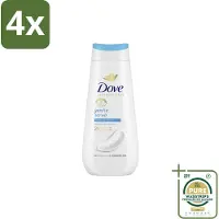 Dove – Douchegel – Advanced Care Gentle Scrub – 225 ml - Voordeelverpakking - 4 stuks - Huidverzorging - Zachte douchegel